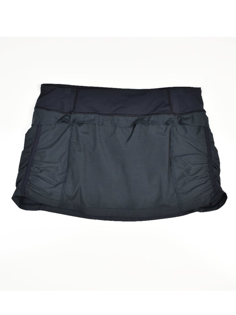 Lululemon Black Ruched Running Mini Skort Skirt - 8